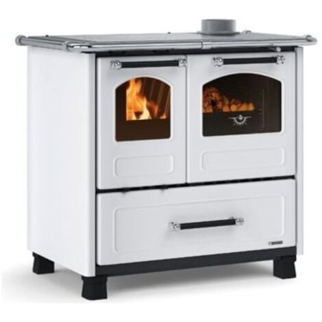 Sconosciuta Cucina a Legna Family 4,5 Acciaio Porcellanato Potenza Termica Nominale 9 kW 258 m3 Riscaldabili Colore Bianco
