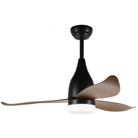 Sconosciuta Garigliano VSPL1120 Ventilatore da Soffitto Diametro 112 cm con Luce LED e Controllo Vocale - Marrone / Nero