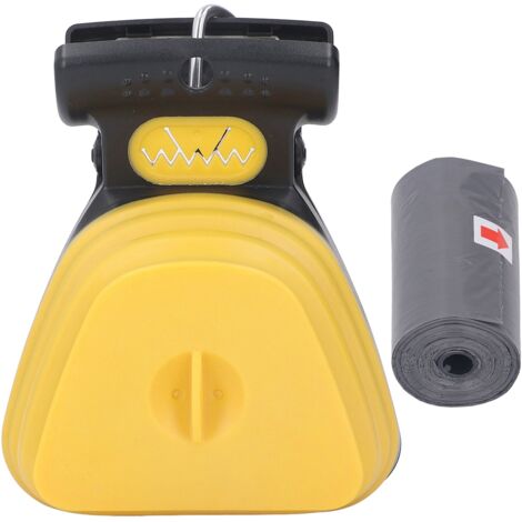 Scoop à Caca pour Chien Portable - Compact avec Sacs Poubelle Jaune