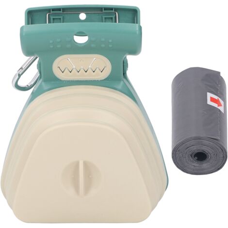 Scoop à crottes portable pour chien - Compact avec sacs poubelle inclus - Vert moutarde