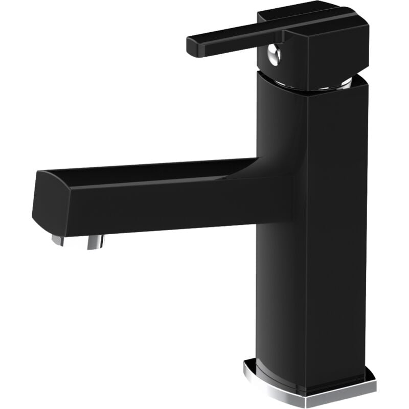 Essebagno - Mitigeur lave-mains carré Scoop eau chaude et froide noir