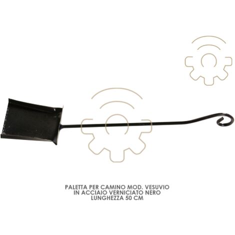 Scoop pour cheminA e mod Vesuvio en acier peint noir longueur 50 cm