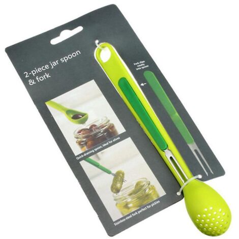 scoop&pick - Cuillre Et Fourchette Apritif 2 En 1 - Vert
