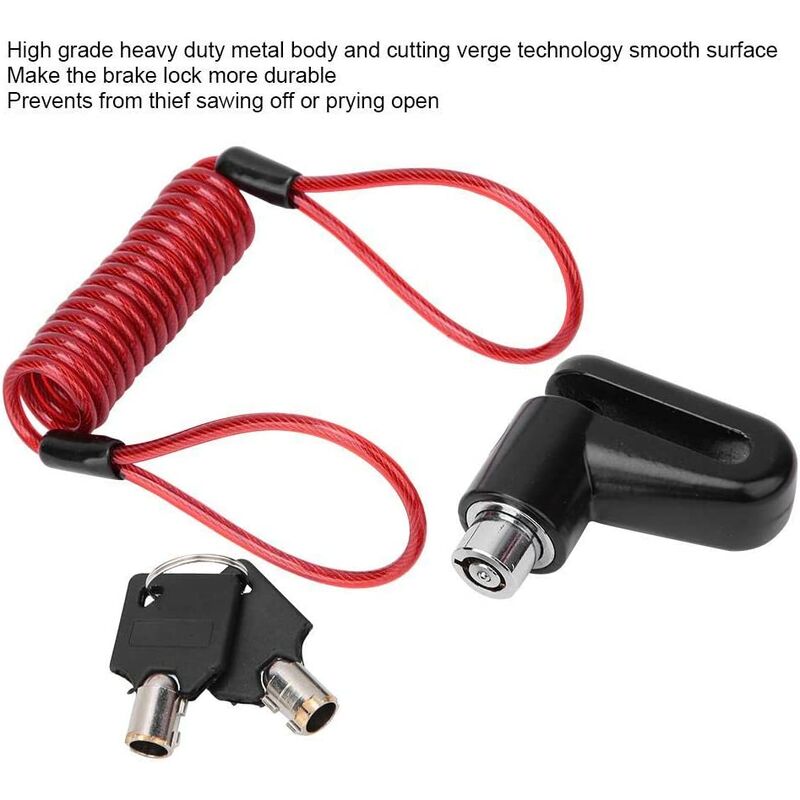 Scooter Disc Brake Lock, Anti-theft Disc Brake Lock with Recall Cable for Electric Scooter