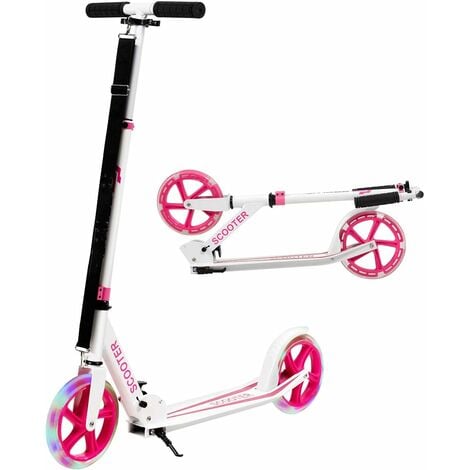 Scooter Monopattino Altezza Regolabile, Ruote Luminose, per Bambini e Adulti, capacita di Carico 100kg, Alluminio, 10+ Anni