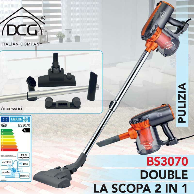 Image of DCG - Scopa Elettrica senza sacchetto Aspirapolvere BS3070 Ciclonica 600W BS-3070