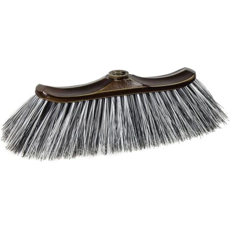 Scopa "Pavoncella" con setole piumate in PVC, Con assicella semi espanso verniciata