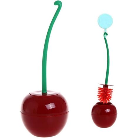 Scopa per WC con supporto, scopa decorativa in plastica per la pulizia del bagno