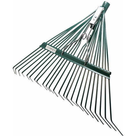 Scopa rastrello resistente da giardino per erba e foglie 24 denti senza manico BRIXO RACK