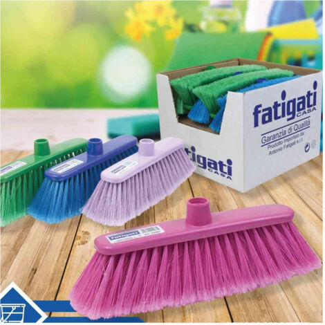 Scopa Ricambio Colorata Per Pulizia Casa Pavimenti Interni Con Setole Medie