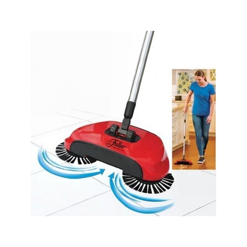 SCOPA ROTANTE SETOLE ROTANTI PATTUMIERA ASPIRAPOLVERE MANUALE SPIN BROOM DSI