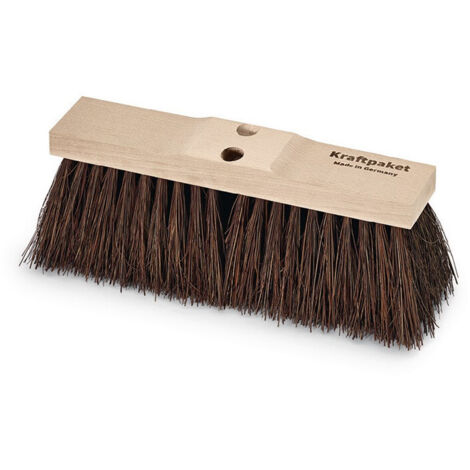 Scopa stradale Piassava L.400mm con 2 fori manico sella legno KRAFTPAKET