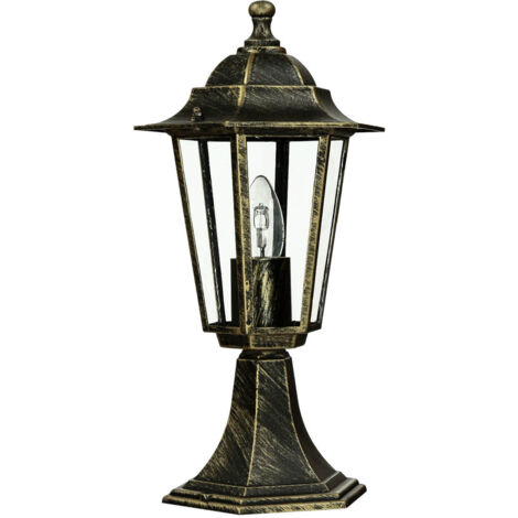 Scoperta terra lampada da tavolo lampada di vetro Velence metallo antikgold Ø21cm H: 40cm IP43