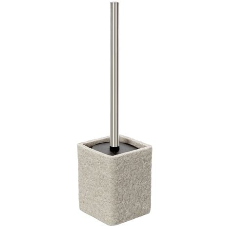 Scopino bagno da appoggio beige in resina effetto pietra