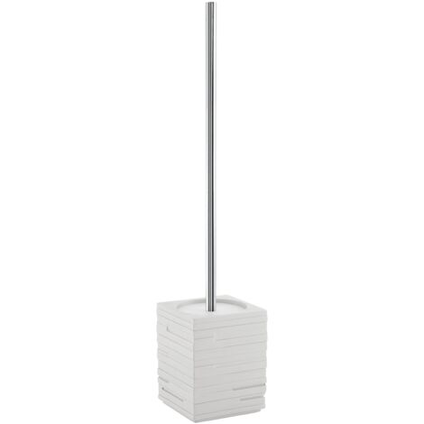 Scopino con ciuffo in setole d'appoggio in resina QU33 Gedy serie QUADROTTO Bianco