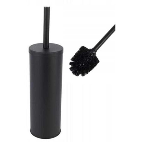 Scopino per WC con coperchio, nero, Tube