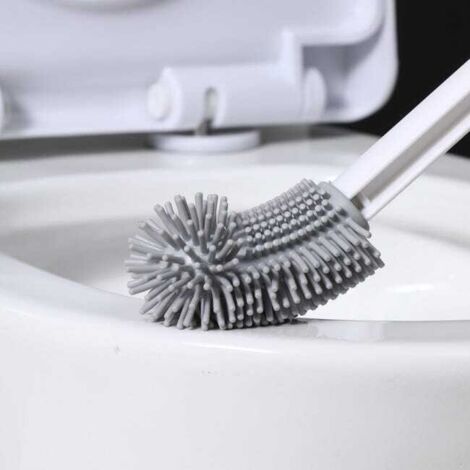 Scopino per WC curvo in silicone, bianco