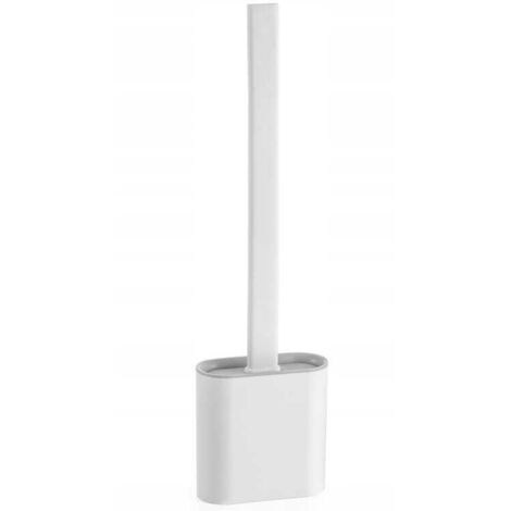 Scopino per WC in silicone 36,5x6,5cm con supporto Bianco opaco