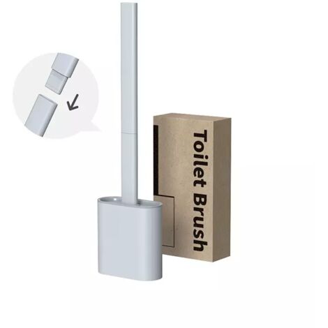 TONCHEAN Scopino per WC in silicone rimovibile, scopino per WC sospeso con base ad asciugatura rapida, scopino per WC in silicone per pulizia flessibile, scopino per WC a testa piatta per installazione a paret