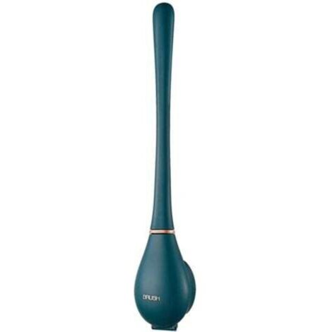 Scopino per WC piatto in silicone blu, montaggio a parete, scopino per WC in silicone flessibile, scopino per WC da bagno con supporto ad asciugatura rapida, non richiede foratura