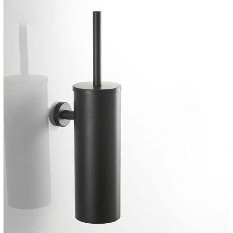Scopino per WC, scopino per WC in acciaio inox, WC con coperchio paraschizzi chiuso, testina sostituibile