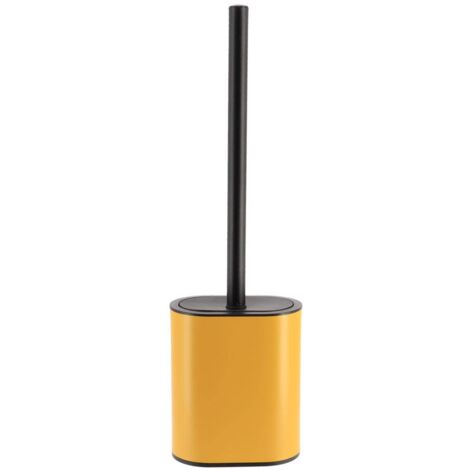 Scopino piatto in silicone e supporto in metallo - nero ocra - Tendance