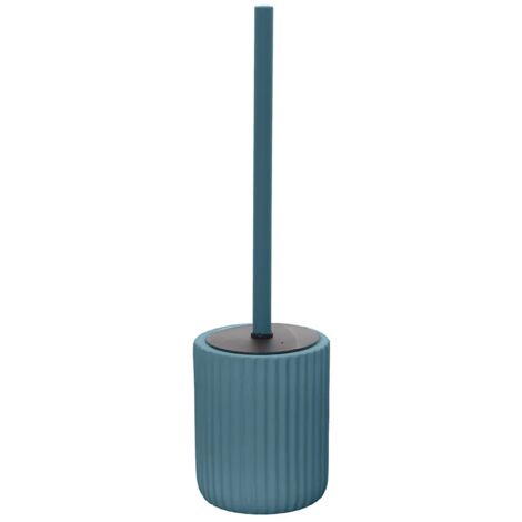 Scopino wc blu in ceramica soft touch con setole nere Spring