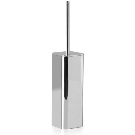 Scopino WC con ciuffo in setole da appoggio in ottone, acciaio inox e Cromall 3234 Gedy serie OUTLINE Cromato