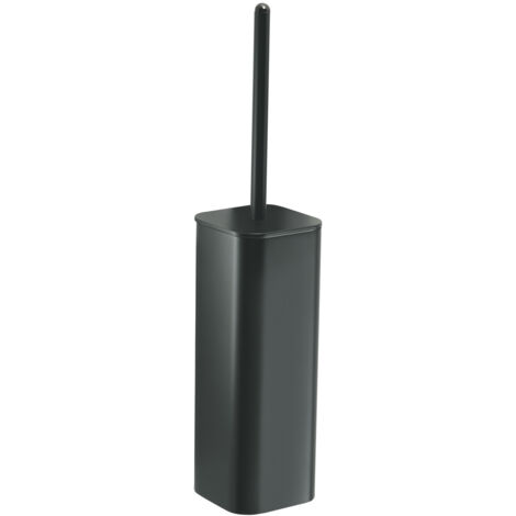 Scopino WC con ciuffo in setole da appoggio in ottone, acciaio inox e Cromall 3234 Gedy serie OUTLINE Nero Opaco