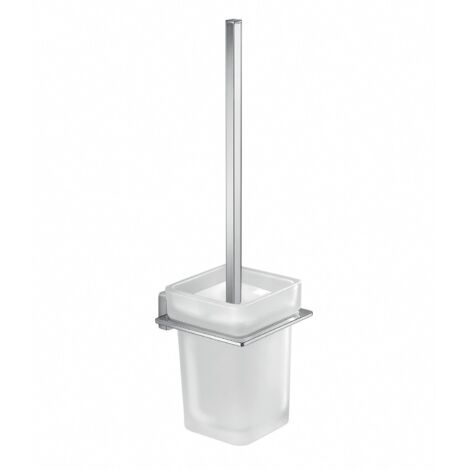 Scopino WC con ciuffo in setole da muro in acciaio inox e Cromall 4433-03 Gedy serie ATENA Cromato