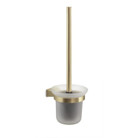 Scopino WC con ciuffo in setole da muro in acciaio inox e Cromall TN33-03 Gedy serie TONALE Oro Matt