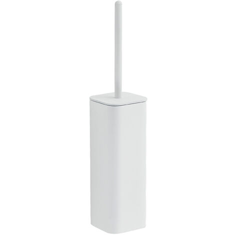 Scopino WC con ciuffo in setole da muro in ottone, acciaio inox e Cromall 3233-03 Gedy serie OUTLINE Bianco Opaco