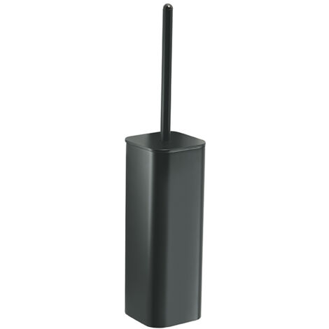 Scopino WC con ciuffo in setole da muro in ottone, acciaio inox e Cromall 3233-03 Gedy serie OUTLINE Nero Opaco