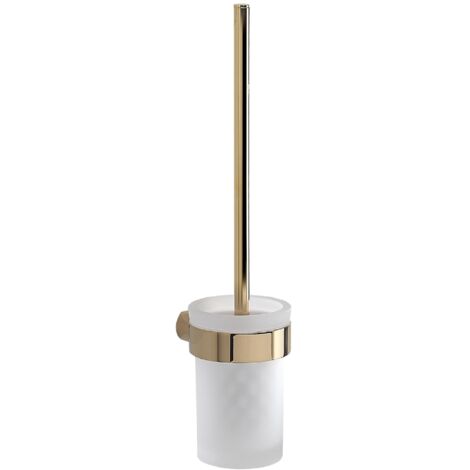 Scopino WC con ciuffo in setole da muro in ottone e Cromall PI33-03 Gedy serie PIRENEI Oro