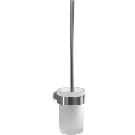 Scopino WC con ciuffo in setole da muro in ottone e Cromall PI33-03 Gedy serie PIRENEI Satinato
