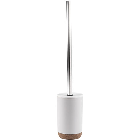 Scopino WC con ciuffo in setole d'appoggio in ceramica e sughero IL33 Gedy serie ILARY Bianco