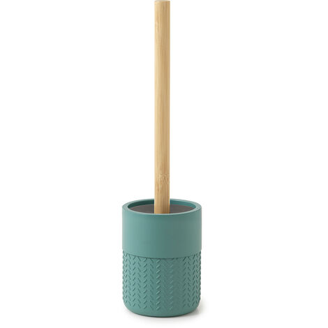 Scopino WC con ciuffo in setole d’appoggio in resina e bambù TH33 Gedy serie THEA Verde