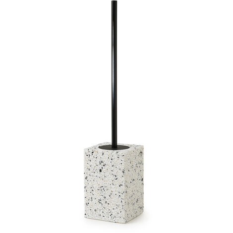 Scopino WC con ciuffo in setole d'appoggio in resina e pietre ZO33 Gedy serie ZOE Bianco