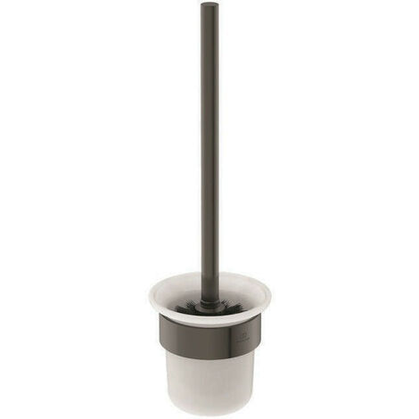 Scopino WC CONCA rotondo, con supporto a parete magnetico grigio IDEAL STANDARD