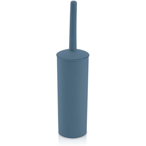 Scopino wc da appoggio blu in plastica con portascopino