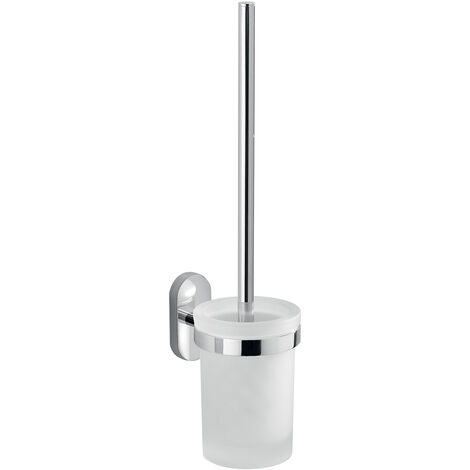 Scopino WC da muro con ciuffo in setole in acciaio inox e Cromall 5333-03 Gedy serie FEBO Cromato