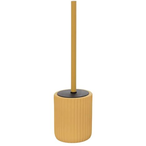 Scopino wc giallo in ceramica soft touch con setole nere Spring