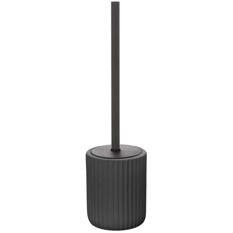 Scopino wc nero in ceramica soft touch con setole nere Spring