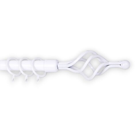 SCORRITENDA BRIXO ETRURIA SPIRAL BIANCA BASTONE PER TENDE ARREDO CASA