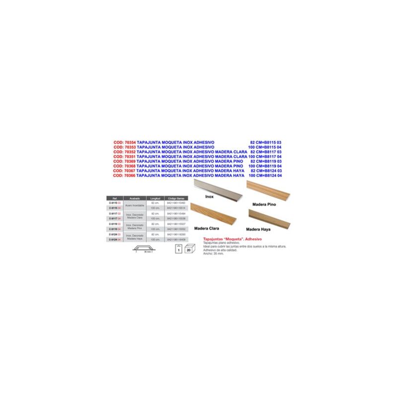 Scossalina adesiva per moquette in acciaio inox Brinox 82 CMB8115 03