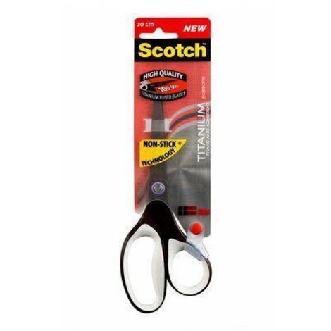 Scotch 1468TMX ciseaux à bouts ronds Universel Découpe droite Noir, Acier inoxydable, Blanc