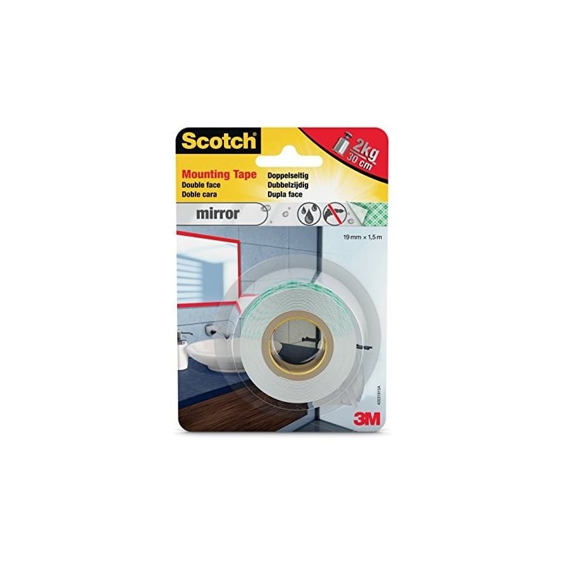 3M - scotch 70006902780 ruban adhésif double face 1,5 m x 19 mm miroir 40031915