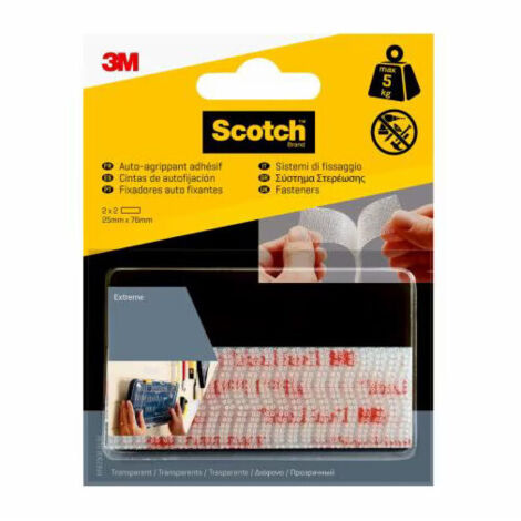 Scotch 7100151768 Velcro Trasparente 2 pz