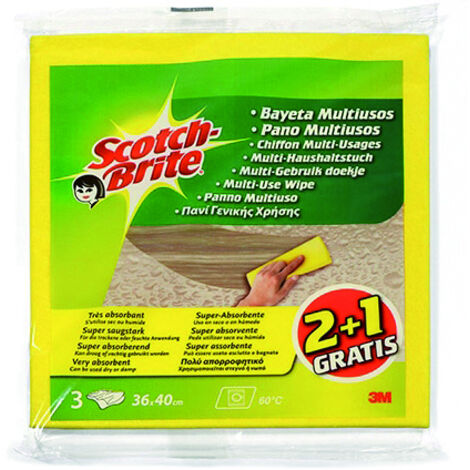 Scotch-Brite 086142 Bayeta Multiusos, Compuesto, Amarillo, 10 x 4 x 10 cm