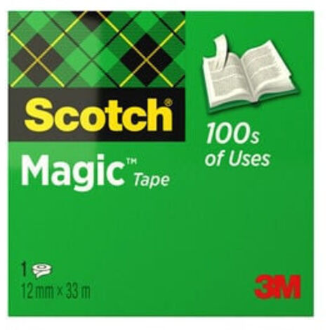Scotch cinta adhesiva invisible magic rollo 12mm x 33m caja individual